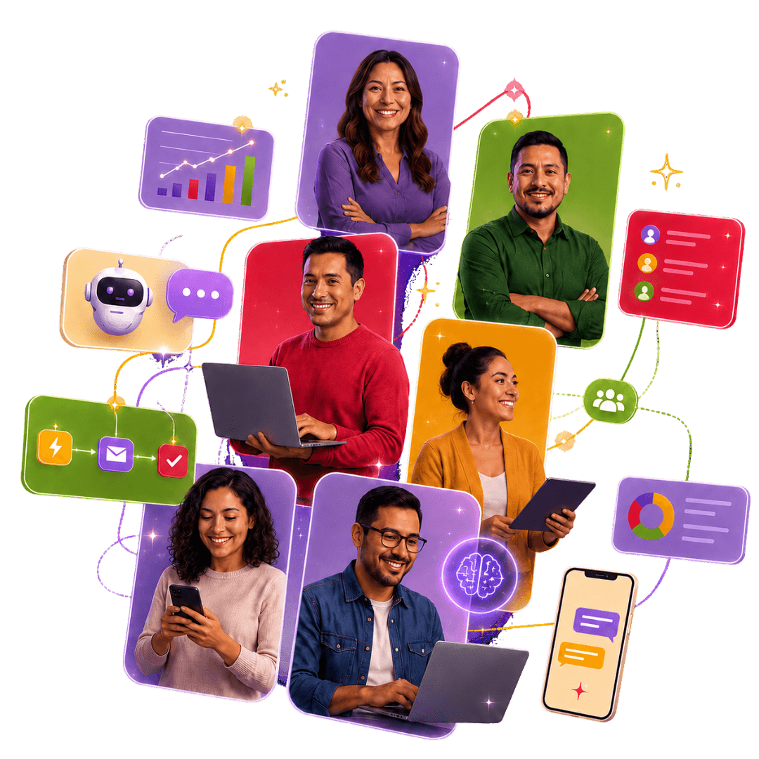 Socios de CreeArTe trabajando con herramientas digitales e inteligencia artificial