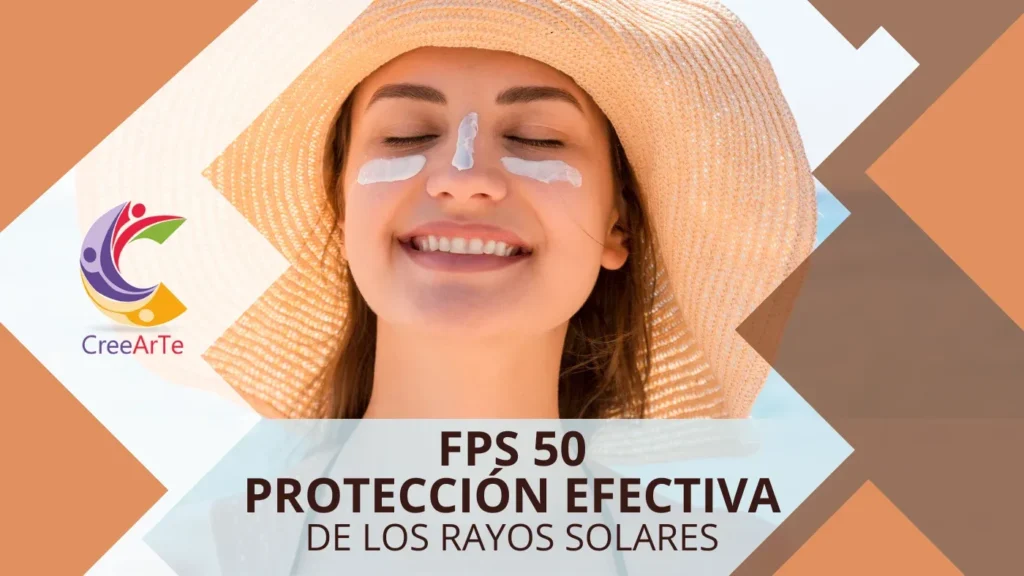 Una persona aplicándose protector solar con FPS 50 bajo el sol.