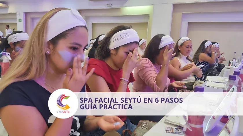 Participantes del Spa Facial SeyTú aplican espuma limpiadora durante un taller en vivo; guía práctica en 6 pasos.