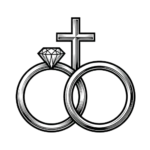 Black and Red Heart Wedding Logo