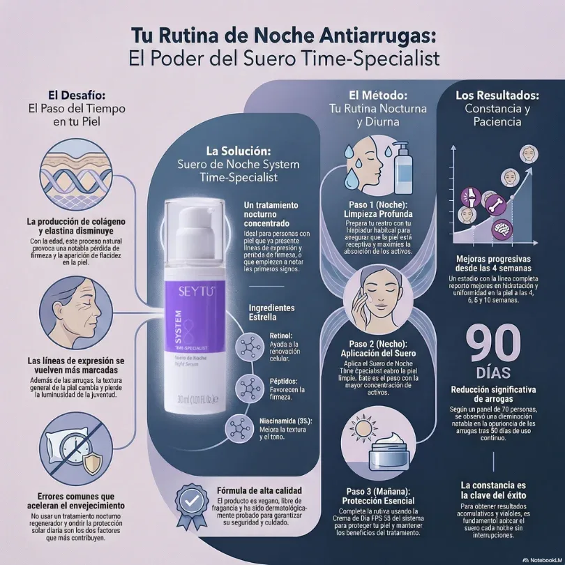 Infografia Suero de noche System Time Specialist SeyTú