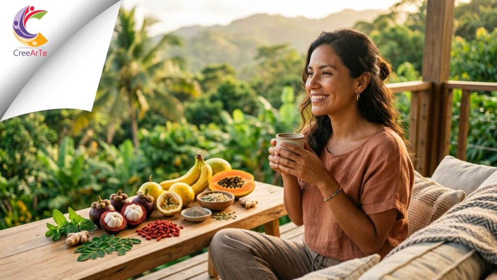 Mujer latina descansando plácidamente en su cama después de tomar Gummies Mimis de Omnilife para mejorar el sueño